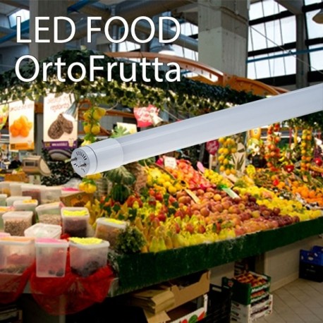 TUBO LED IN VETRO 18W 120CM 360° T8 PER ALIMENTI VERDURA
