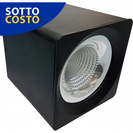 PLAFONIERA LED 10W QUADRATA NERA