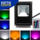 PROIETTORE LED 20W RGB SOTTILE + RADIOCOMANDO