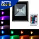 PROIETTORE LED 30W RGB SOTTILE  +RADIOCOMANDO