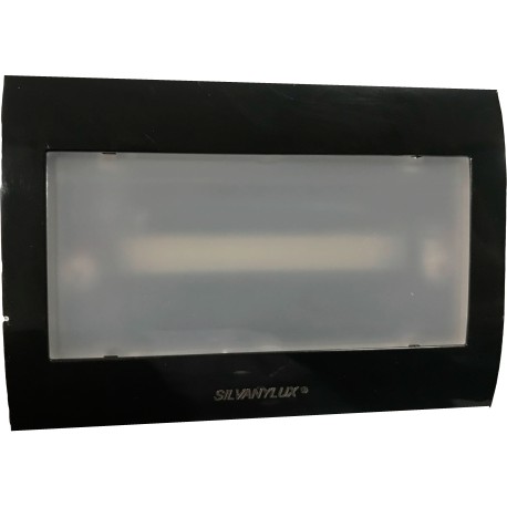 Segnapasso LED cassetta 503 con Lampada di EMERGENZA INTEGRATA - Luce Naturale COVER NERA